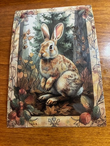Forest animal themed postcard - forest,