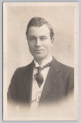 Rppc dapper man portrait - man,