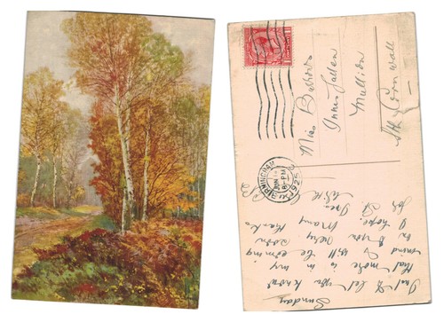Vintage postcard autumn - postcard,