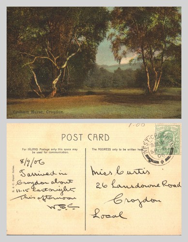 Vintage postcard croham - -,