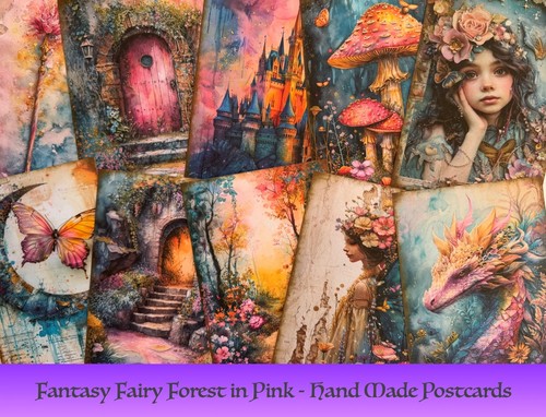 Fantasy fairy forest postcards - fantasy,