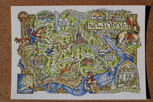 Map postcard salmon - -,