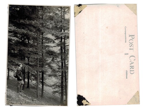 Vintage postcard rppc hiker - vintage,