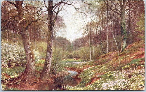 Vintage postcard spring - vintage,